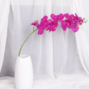 Orquídea Phalaenopsis Artificial de 9 Cabezas, Tallo Único, Alta Simulación, PU, Decoración de Boda, Estilo Nórdico, Arreglo Floral de Mesa - Product Image 5