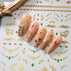 12 Piezas de Adhesivos para Uñas <span class=keywords><strong>con</strong></span> Diseño de Estrella y Rayas Plateadas en 3D, Calcomanías Francesas <span class=keywords><strong>con</strong></span> Efecto Bronceado, Decoración de Uñas <span class=keywords><strong>con</strong></span> Ondas, 10*8cm, Líneas Triangulares de Arcoíris para Manualidades - Product Image 3