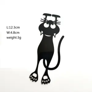 Black Cat Bookmarks New Acrylic Creative Hollowed-Out Cat Bookmark Black Cat Hanging Bookmark