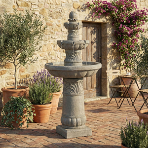 Fontaine d'eau zen moderne en résine artificielle faite à la main avec LED, thème oiseaux, pour porche, étanche, utilisation en buanderie, écologique, installation facile - Product Image 2