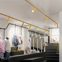 Spot LED COB rotatif moderne sur rail doré pour éclairage de vitrine de boutique et de magasin