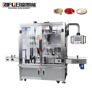 Automatic Rotary Spice Jar Filler Spice Auger Powder Filling Machine