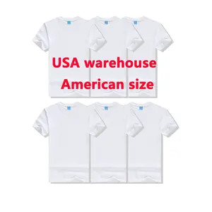 USA warehouse High Quality adult kid 100% polyester sublimation shirts Unisex custom logo sublimation blank men's t shirts