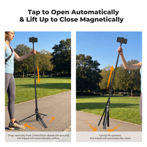 Trípode Selfie Stick de Aleación de Aluminio K&F Concept X96 de 1.75m con Control Remoto Bluetooth Recargable y Luz de Relleno - Product Image 2