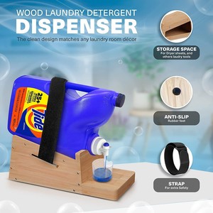 Étagère de rangement en bois pour lessive avec distributeur intégré pour savon liquide Tide, design gain de place - Product Image 3