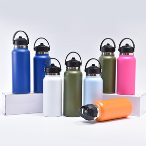 Custom Logo 20oz 34oz Green Sports Stainless Steel Tumbler with Handle and <b>Lid</b> Vacuum Insulation for BPA Free 6-12hr Thermal - Product Image 1