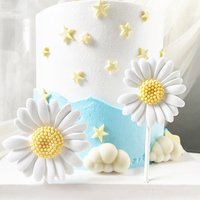 Fête d'anniversaire Fournitures de mariage Résine Marguerite blanche Fleur Gâteau Topper Cuisson Dessert Décoration Gâteau Décorations