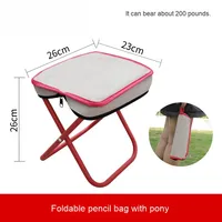 Tabouret pliant extérieur Portable avec poignée sac à fermeture éclair tabouret de pêche petite chaise de Camping complète file d'attente chaise pliable