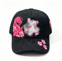 Envío Rápido, Gorra de Béisbol G5 Personalizada de 5 Paneles, Gorras de Béisbol Japonesas Bordadas Originales con Pedrería de Sakura