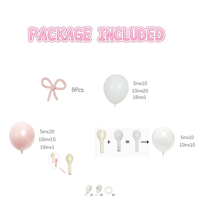 Ensemble de 98 ballons doublement garnis rose perlé et blanc pour mariage, anniversaire, baby shower, fiançailles, décorations de fête