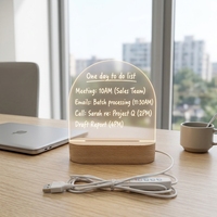 Lampe de nuit moderne en bois avec LED, base avec interrupteur, lumière blanche, design minimaliste, alimentation USB, décoration de chambre à coucher