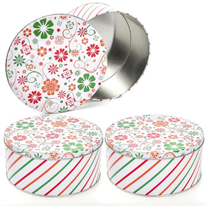 Boîte de rangement en fer blanc ronde personnalisée pour usine, boîte métallique alimentaire vide, boîtes de conserve recyclables pour gâteaux - Product Image 3