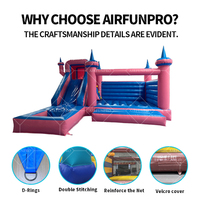 Château gonflable rose AirFunPro en PVC, modèle animal de dessin animé, trampoline gonflable facile à monter pour 10 personnes, vente en gros