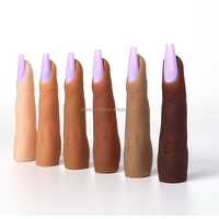 Doigts d'entraînement professionnels souples et flexibles en silicone liquide pour la pratique des ongles en acrylique, outil de formation DIY