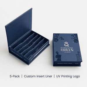 Custom Book Style 5 Pack Rolled <strong>Cigarette</strong> Cone <strong>Box</strong> 98mm Classic Size Pre Paper Rolls Packaging Rigid <strong>Box</strong> UV Logo <strong>Printing</strong> - Product Image 1