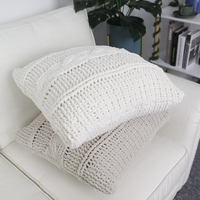 Housse de coussin décorative pliable anti-boulochage avec logo personnalisé, ensembles de coussins brodés