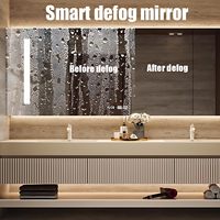 Meuble-lavabo mural de luxe moderne à double vasque cannelée avec vasque intégrée sans joint, miroir LED intelligent anti-buée et armoire