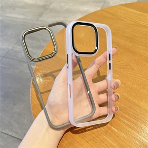 เคสโทรศัพท์มือถือแบบใสขอบโลหะบางคุณภาพสูงสำหรับ iPhone 16 Pro Max สีทอง - Product Image 4