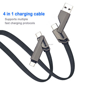 สายไนล่อนชาร์จเร็ว4ใน1, สาย USB อเนกประสงค์พวงกุญแจชาร์จโทรศัพท์ถ่ายโอนข้อมูลพร้อมสายข้อมูล - Product Image 4