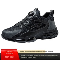 Chaussures de sécurité légères et confortables à boucle rotative, anti-écrasement, anti-perforation, bottes de travail protectrices pour la construction