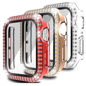 Luxe Bling Cristal Double Diamant Dur Plein Écran Protecteur Montre Cas pour <span class=keywords><strong>Apple</strong></span> <span class=keywords><strong>Watch</strong></span> 38 40 41 42 44 <span class=keywords><strong>45</strong></span> 46 <span class=keywords><strong>mm</strong></span> - Product Image 3
