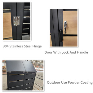<strong>Outside</strong> Waterproof <strong>Trash</strong> Cover Bin Box 120L 240L Garbage <strong>Storage</strong> Shed Three Door Steel Dustbin Cover - Product Image 4