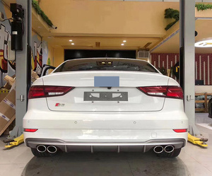 เหมาะสำหรับรถยนต์ <span class=keywords><strong>Audi</strong></span> A3 Sedan และ Hatchback ปี 2014-2019 ชุดแต่งอัพเกรด <span class=keywords><strong>S3</strong></span> ปลายท่อไอเสียแบบสี่ช่อง  ลิ้นกันชนหลัง - Product Image 4