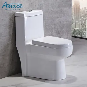 Blanco chino de montaje en piso sanitarios de doble descarga sifón aseo cuarto de baño de una pieza inodoro agua armario de cerámica de baño wc