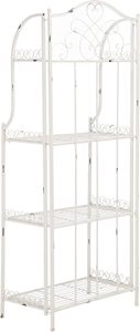 Étagère de boulangerie en <span class=keywords><strong>fer</strong></span> <span class=keywords><strong>forgé</strong></span> à 4 niveaux, intérieur/extérieur, blanc, noir, marron, métal, collection de supports de rangement pour la décoration intérieure. - Product Image 4