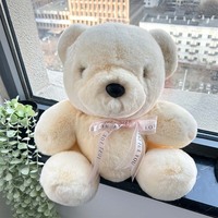 Ours en peluche luxueux en fourrure de lapin Rex véritable, adorable et câlin, avec écharpe pendante, 9 couleurs, cadeau pour lui/elle, 30 cm