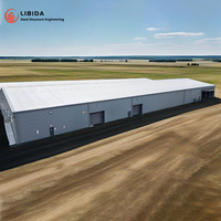 Entrepôt préfabriqué galvanisé à grande portée, centre logistique en acier préfabriqué