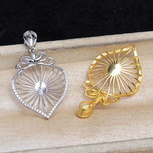 Pendentif en argent S925 en forme de grande goutte d'eau, accessoires de bricolage, base de perle 12-18, semi-fini, pour la création de bijoux - Product Image 3