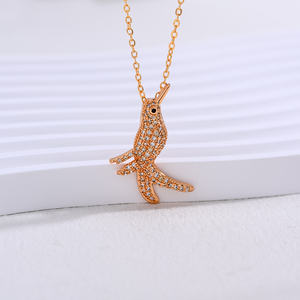 Toptan 18K pirinç takı sevimli hayvan barış güvercini kolye küpe bayanlar için ana taş zirkon düğün için - Product Image 3