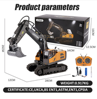 Camión Volquete RC a Control Remoto, Modelo de Juguete de Bulldozer, Camión de Construcción RC de Aleación Metálica, Vehículos de Ingeniería, Juguetes, Excavadora RC