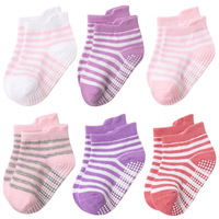 Chaussettes bateau antidérapantes Chaussettes rayées basses en coton pour bébé et enfants