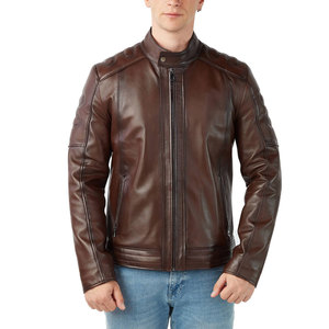 High Demanded <b>Men</b> Full Sleeves Genuine Leather <b>Jacket</b> Casual Zipper Style Stand Collar Stylish <b>Men</b> Leather <b>Jackets</b> Winter Wear - Product Image 3