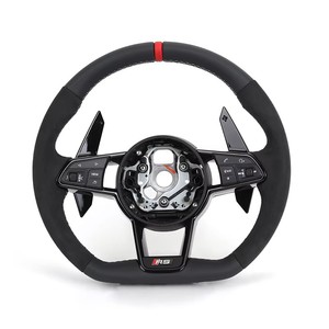 Volante Universal para <span class=keywords><strong>Audi</strong></span> A4, Cuero Negro con Detalles en Gamuza para <span class=keywords><strong>Audi</strong></span> A3 A4 A5 A6 A7 S3 B9 S4 S5 B8 B9 RS3 RS5 RS7 - Product Image 1