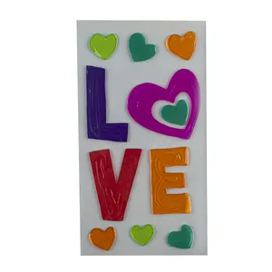 Valentijnsdag Liefde U Roze Hart Leuke Jelly Stickers Voor Meisje Diy Notebook Schema Fles Laptop Decor Jelly Stickers