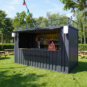 Shipping Street Drive Thru Prefab Steel Sandwich Panel Coffee Shop Kiosk Mobile <b>Container</b> Bar Restaurant with Kitchen Sale - Product Image 1
