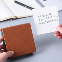 Boîte de rangement pour mémos en PU, porte-notes autocollantes, organisateur de papeterie de bureau, étui