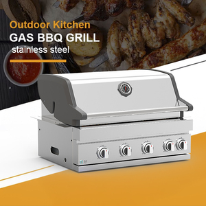 Easily Assembled Premium Built-in Gas Grill Stainless Steel 4 Burner <strong>Dual</strong> <strong>Fuel</strong> High-Power 17kW Non-Stick Commercial Use <strong>BBQ</strong> - Product Image 6