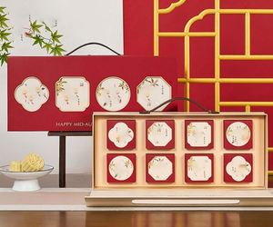 High Quality Custom Color Recyclable Corrugated Board Clothing Mooncake <b>Boxes</b> Artistic Printed <b>Folders</b> Ribbon Mid Autumn Gifting - Product Image 6