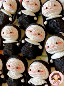 Llavero de <span class=keywords><strong>Amigurumi</strong></span> de Algodón Ecológico de Ganchillo, Novedoso y Adorable, con Diseño de Monja Religiosa, Juguete de Peluche Personalizado, Muñeca <span class=keywords><strong>Amigurumi</strong></span>, Llavero de Venta Caliente - Product Image 3
