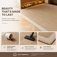 Tapis moderne en bouclette à poils bouclés, doux et texturé, antidérapant, pour salon, chambre à coucher, décoration de la maison