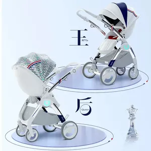 Purorigin 3 In 1 portable Stroller high landscape strollers walkers lightweight folding Travel system baby stroller