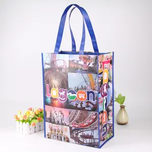 Custom heavy lifting reinforced pp non-woven fabric grocery totebag color printed non woven shopping gift bags free sample