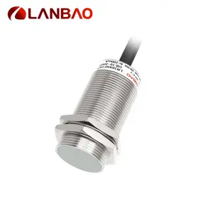 LANBAO tres veces extra larga distancia 22mm 40mm cable forma M30 interruptor inductivo de proximidad sensor CE UL dc 3 cables