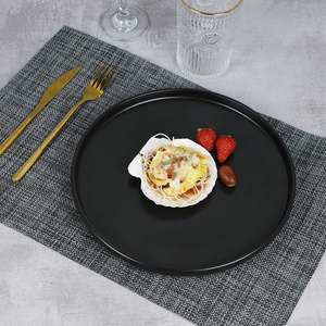 Juego de platos de cena <span class=keywords><strong>para</strong></span> <span class=keywords><strong>bodas</strong></span>, platos de cena de cerámica con cargador negro, <span class=keywords><strong>para</strong></span> restaurante, Glaze, barato - Product Image 4