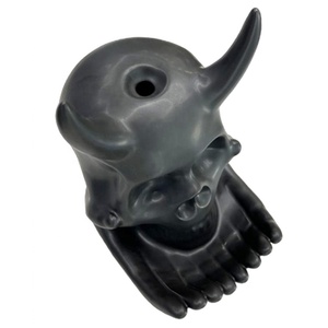Tùy chỉnh thủ công Lư hương sứ sừng quỷ giữ hương mờ men gốm Quỷ sọ đầ<span class=keywords><strong>u</strong></span> chảy ngược hương nón <span class=keywords><strong>Burner</strong></span> - Product Image 6