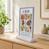 Cadre d'affichage LED magnétique A4 Slim pour menu, avec prise USB, boîte lumineuse de table double face pour publicité, 10000K IP20